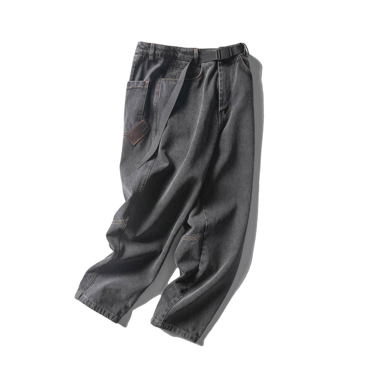 LEATHERTAG TAPERED JEANS