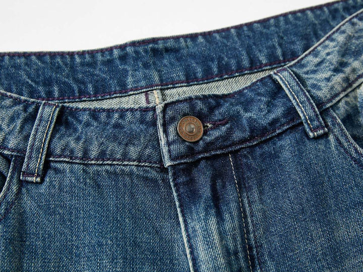 DISTRESSE WIDE JEANS