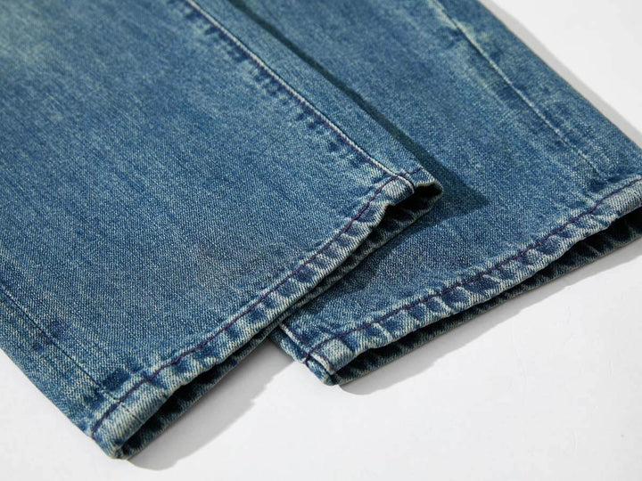 DISTRESSE WIDE JEANS